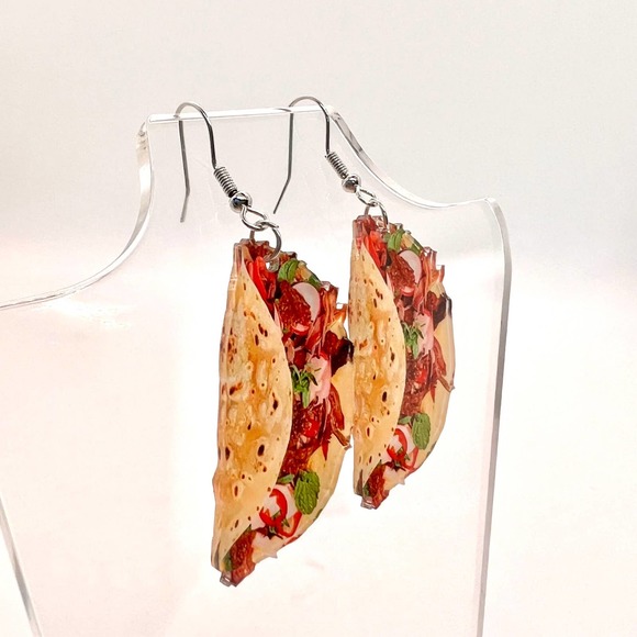 Street Tacos Earrings - Mexican Earrings - Party Earrings - Food Earrings - Picture 2 of 8